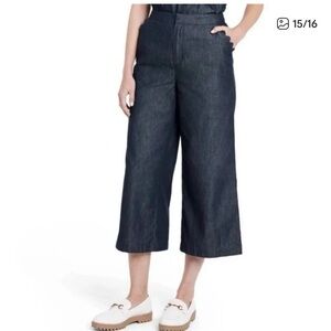 Kika Vargas Navy Wide Leg Pants